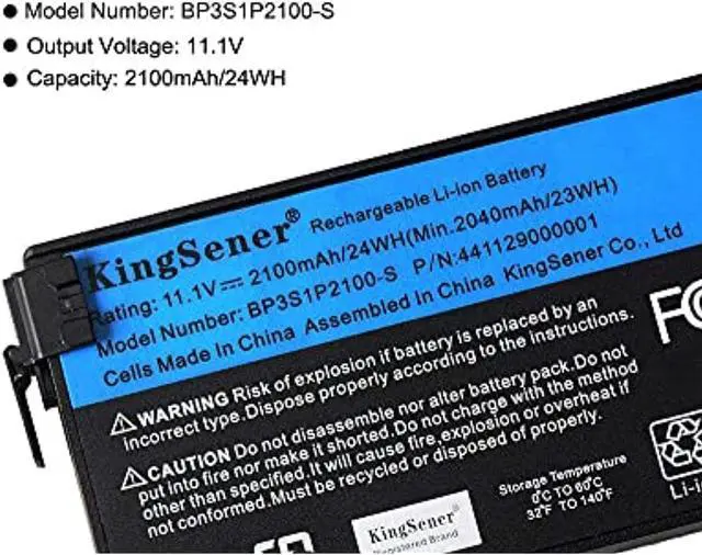 Alt view image 3 of 14 - Bp3s1p2100-S Battery For Getac V110 Rugged Notebook Tablet Bp3s1p2100-S Bp3s1p2100 441129000001 11.1V 2100Mah 24Wh