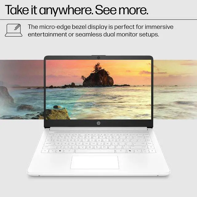 Alt view image 3 of 7 - HP 14" Ultra-Light Laptop for Student & Home (1-Year Office 365, Intel Celeron N4500, 4GB RAM, 64GB eMMC) 12-Hr Long Battery Life, Webcam, Wi-Fi 6, Fast Charge, Win 11 Home in S