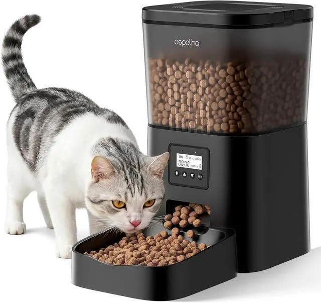 Main image of Espelho Automatic Cat Feeder- 4L Timed Cat Food Dispenser 1-6 Meals Control for Cat and Small Dog- Auto Pet Feeder with Desiccant Bag Keep Fresh for Reliable Easy Set Up and Clean- Voice Recorder