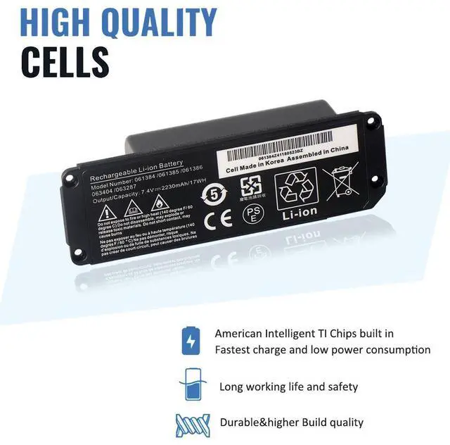 Alt view image 3 of 7 - 061384 2230mAh/17WH Speaker Battery 061385 061386 063404 063287 For BOSE SoundLink Mini I