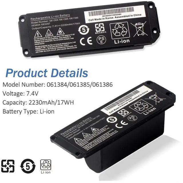 Alt view image 5 of 7 - 061384 2230mAh/17WH Speaker Battery 061385 061386 063404 063287 For BOSE SoundLink Mini I
