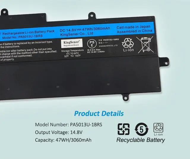 Alt view image 14 of 14 - Pa5013u-1Brs Laptop Battery For Toshiba Portege Z835 Z830 Z930 Z935 Ultrabook Pa5013u-1Brs Pa5013 Pa5013u 14.8V 3060Mah 47Wh