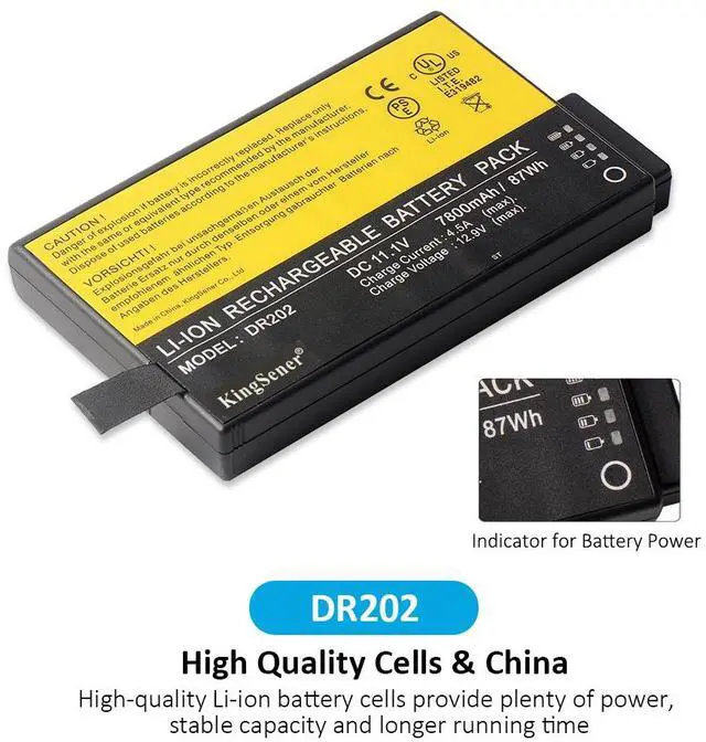 Alt view image 12 of 14 - Dr202 Battery For Getac Bp-Lp2900/33-01Pi Bp-Lc2600/32-01Pi Bp-Lp3070/32-01Pi X500 V100 V200 S400 Rugged Notebook For Dr202i Dr202s Li202s Rs2020 Me202 7800Mah/87Wh