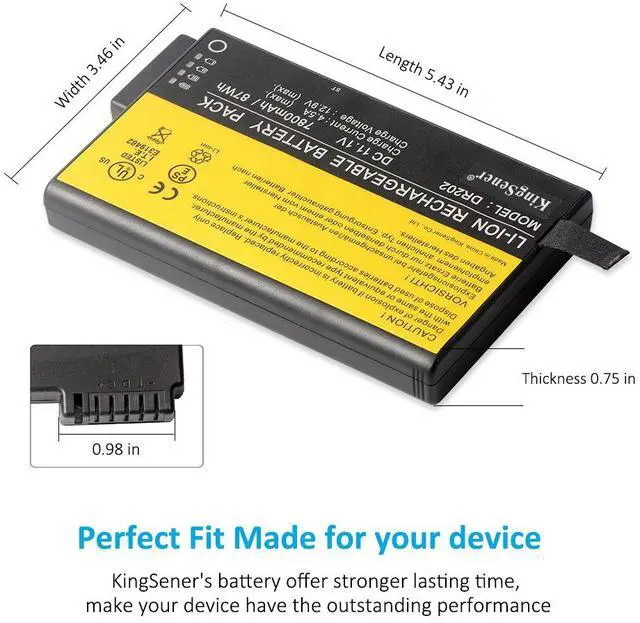 Alt view image 13 of 14 - Dr202 Battery For Getac Bp-Lp2900/33-01Pi Bp-Lc2600/32-01Pi Bp-Lp3070/32-01Pi X500 V100 V200 S400 Rugged Notebook For Dr202i Dr202s Li202s Rs2020 Me202 7800Mah/87Wh