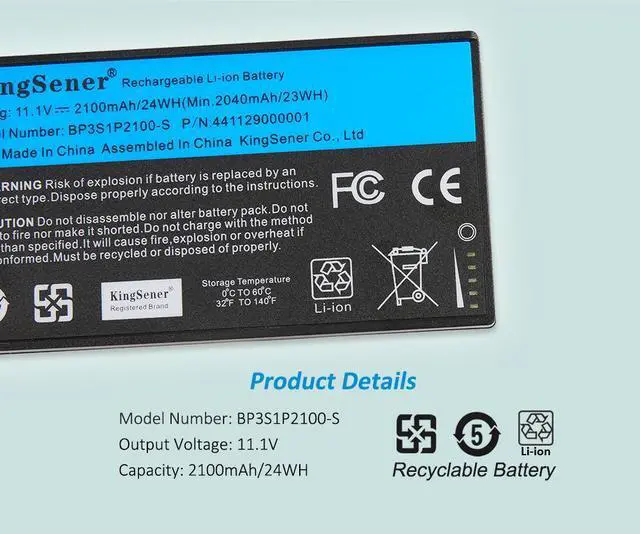 Alt view image 14 of 14 - Bp3s1p2100-S Battery For Getac V110 Rugged Notebook Tablet Bp3s1p2100-S Bp3s1p2100 441129000001 11.1V 2100Mah 24Wh