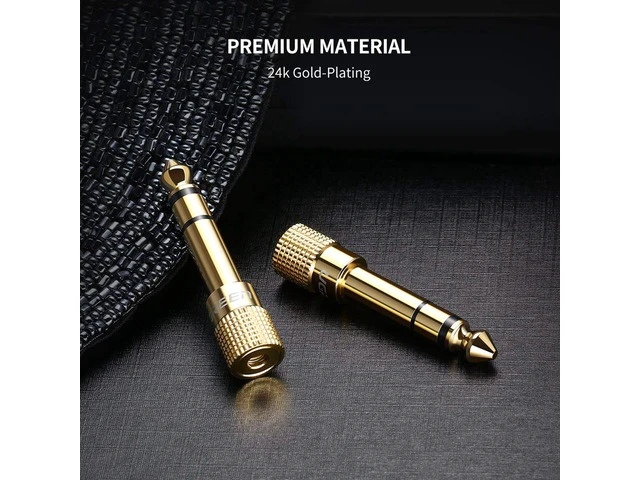 Alt view image 5 of 6 - Stereo Adapter,6.35mm 1/4 inch Plug to 3.5mm 1/8 inch Male to Female Gold Plated Audio Jack Adapter(2 Pack)
