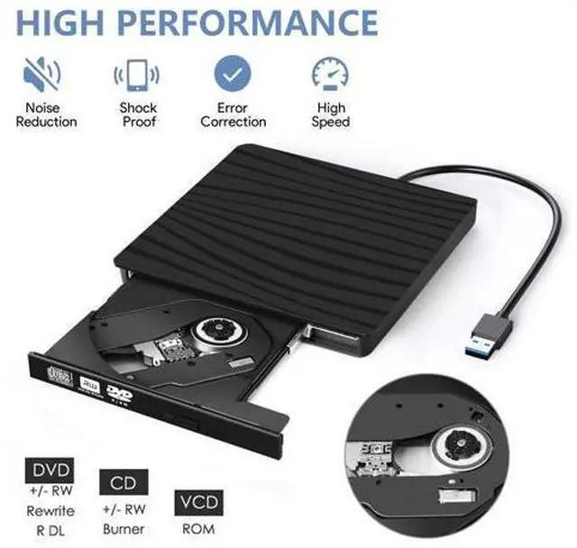 Alt view image 4 of 7 - BT689 External CD DVD Drive for Laptop,Cocopa DVD Player CD Burner Type C USB 3.0 Portable CD ROM External Disk Drive Optical Drive Slim CD DVD Recorder Writer Adapter for PC/Mac/Windows/Linux