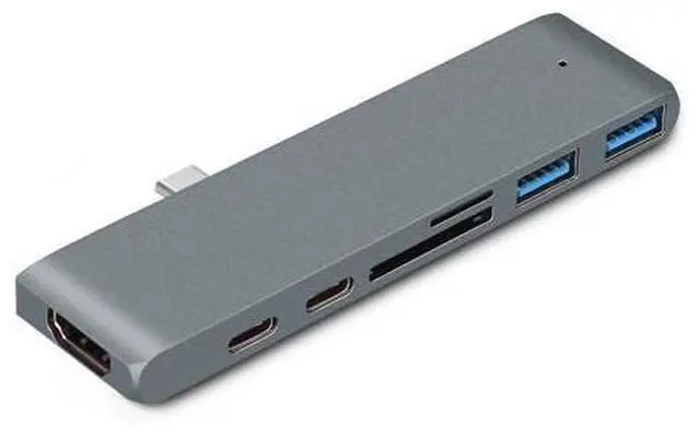 Alt view image 4 of 7 - USB C HUB, USB Type C Adapter 7 in 1 Aluminum Multi Port 100W Power Delivery Thunderbolt 3 Dongle with USB 3.0 Port,4K USB C to HDMI, SD/TF Card Reader, for MacBook Pro 13" 15" 2017/2016-Silver