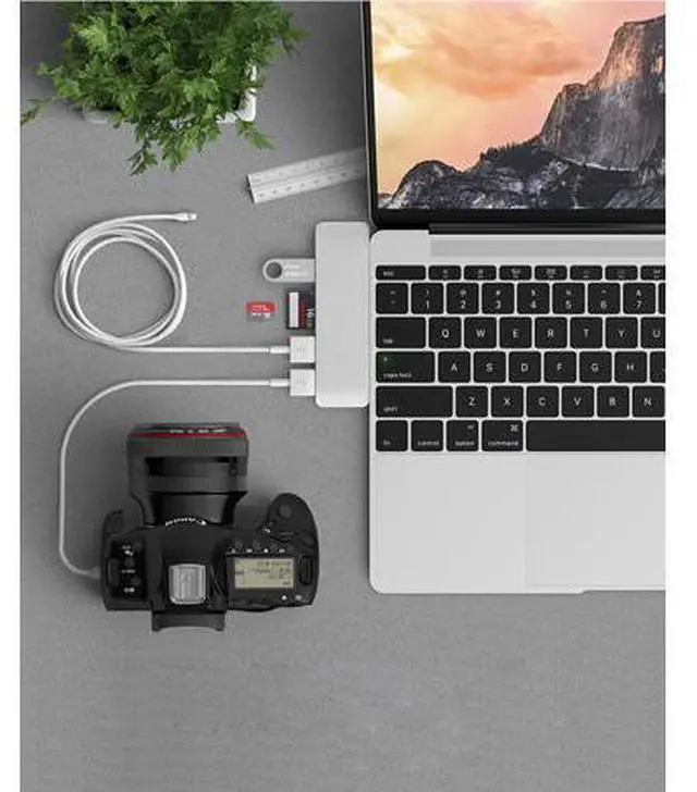 Alt view image 7 of 7 - USB C HUB, USB Type C Adapter 7 in 1 Aluminum Multi Port 100W Power Delivery Thunderbolt 3 Dongle with USB 3.0 Port,4K USB C to HDMI, SD/TF Card Reader, for MacBook Pro 13" 15" 2017/2016-Silver