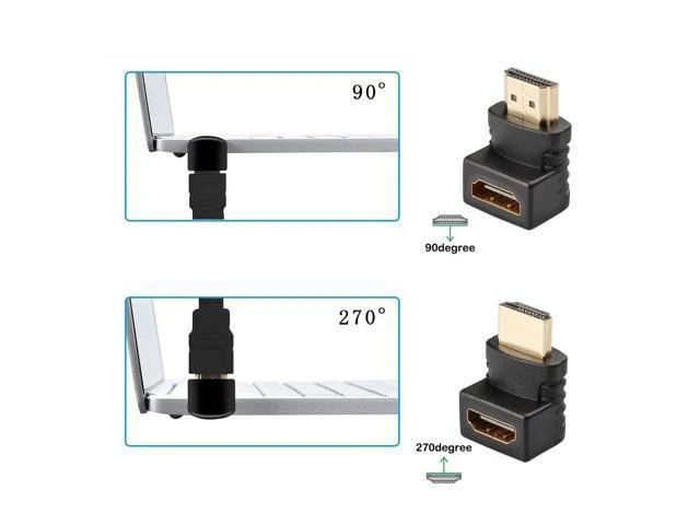 Alt view image 3 of 7 - 4Pack 270 Degree and 90 Degree HDMI Adapter (Right Angle HDMI) with 4K and HDR Support