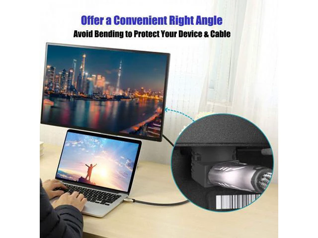 Alt view image 5 of 7 - 4Pack 270 Degree and 90 Degree HDMI Adapter (Right Angle HDMI) with 4K and HDR Support