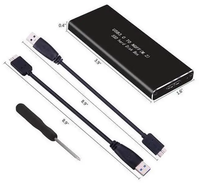 Alt view image 3 of 7 - M.2 SATA SSD to USB 3.0 External SSD Reader Converter Adapter Enclosure with UASP, Support NGFF M.2 2280 2260 2242 2230 SSD with Key B/Key B+M (M.2 NGFF to USB3.0)