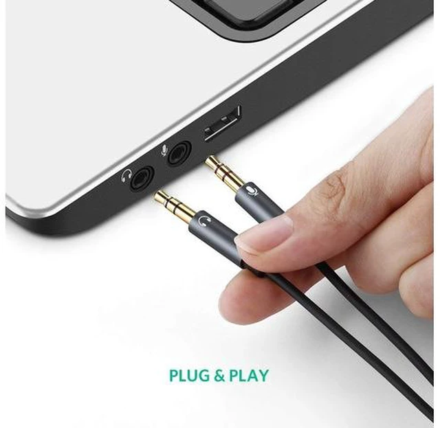 Alt view image 4 of 7 - (2 Pack) 3.5mm Jack Adapter CTIA - Y Splitter Audio Cable with Separate Microphone and Headphone Connector Compatible for PC, PS4 Gaming Headset- 1Ft/30cm, (Blue)