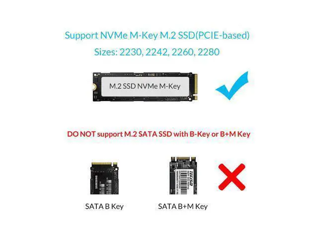 Alt view image 5 of 7 - Transparent M.2 NVME SSD Enclosure M.2 to USB 3.1 Type-C Gen 2 NVME M.2 Case for NVME SSD for Intel 660p/Samsung 970 EVO/Samsung970 Pro 2230/2242/2260/2280 PCIe NVMe M-Key SSD up to 2TB-Silver