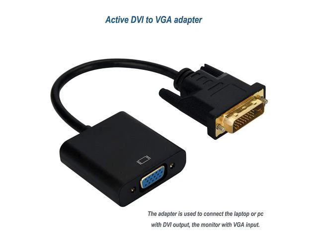 Alt view image 4 of 7 - DVI to VGA Adapter DVI 24+1 DVI-D Male to VGA Female Cable Adapter Converter for DVI Device, Laptop, PC to VGA Displays, Monitors, Projectors (DVI24+1 TO VGA)