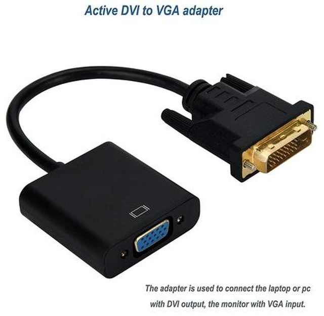 Alt view image 4 of 7 - DVI to VGA Adapter, DVI 24+1 DVI-D Dual Link to VGA Male to Female 1080P Video Cable Converter for Gaming, DVD, Laptop, HDTV Projector & Other DVI Enabled Devices