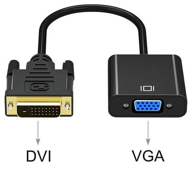 Main image of DVI to VGA Adapter, DVI 24+1 DVI-D Dual Link to VGA Male to Female 1080P Video Cable Converter for Gaming, DVD, Laptop, HDTV Projector & Other DVI Enabled Devices