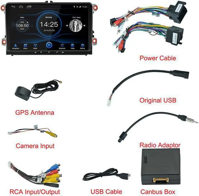 Alt view image 7 of 7 - Paiying 9" Android 8.1 Car Stereo Radio Player Navi 2+16GB AM FM RDS GPS For German Auto