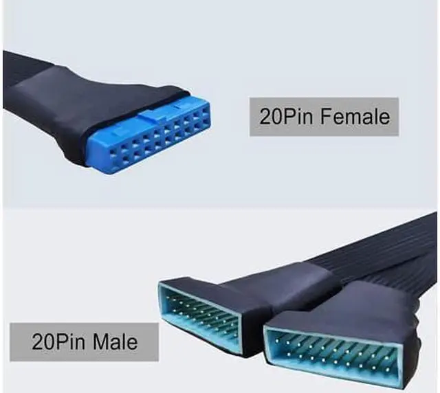 Alt view image 14 of 18 - GINTOOYUN USB 3.0 Header Extension Cable, 19/20 Pin 1 to 2 Y Splitter Internal Extension Adapter DIY(5.9 inch)