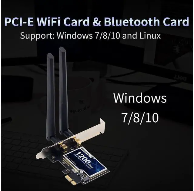 Alt view image 6 of 12 - Mickey AC1200 Desktop PCIe WiFi Card 1200Mbps 2.4/5GHz WiFi Bluetooth 4.0 Wireless Adapter 802.11acbgn PCI Express x1 Network Card for Windows 7 8 10 11