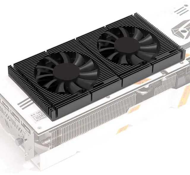 Main image of GPU Backplate Memory Radiator Aluminum Heatsink Cooler with Dual 70mm 4Pin PWM Cooling Fan for Graphics Card RTX 3090