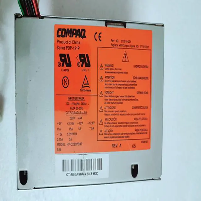 Alt view image 4 of 4 - 90% PSU For HP D310 D510 D315 MT 220W Switching Power Supply HP-Q220PC3P PDP-121P 277910-001 277979-001