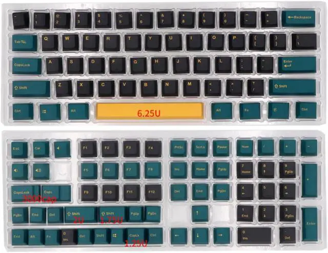 Main image of PBT Keycap Mars Green Theme Double-shot 126Keys For  mechanical keyboard Cherry MX switch Gh60/68/87/96/104 Matching keycaps