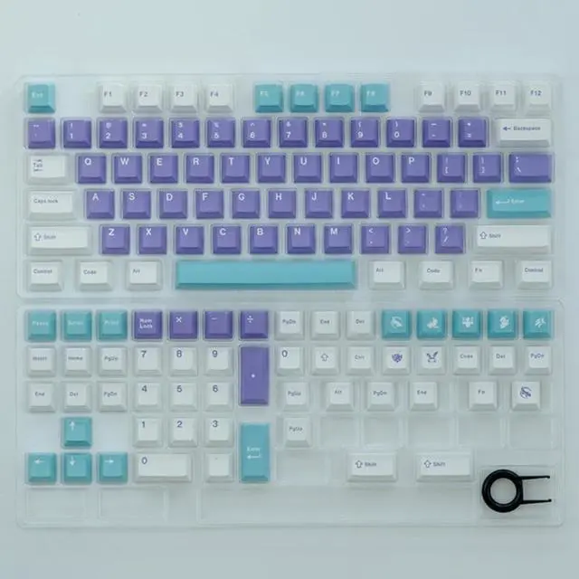 Main image of 129 Keys Magnolia Keycaps Dye Sublimation cherry profile Mechanical Keyboard PBT Keycaps with 1.75U 2U Shift For MX Switch