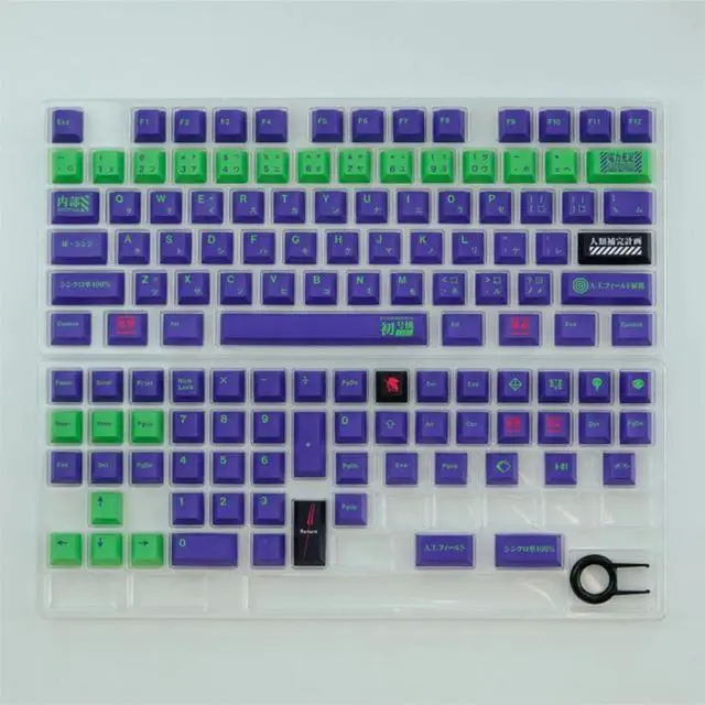Main image of PBT Keycaps 129 Keys EVA Keycaps Cherry Profile Purple Green Keycap Dye Sublimation Mechanical Keyboard Keycap For MX Switch