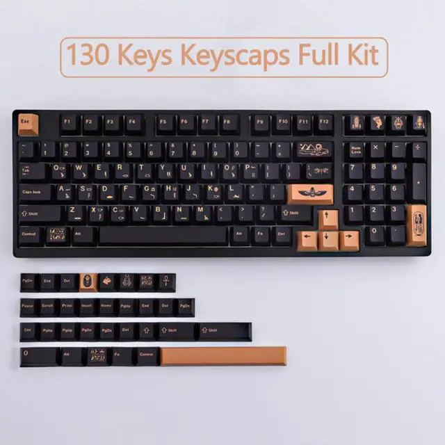 Main image of GMK Pharaoh 130 Keys PBT DYE-SUB Cherry Profile Keycap Mechanical Keyboard KeyCaps For MX Switch 61/64/68/87/96/104/108 Keyboard