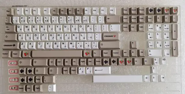 Main image of GMK Classic Retro Keycaps PBT Dye Sublimation Gray White Keycap Cherry Profile Key Caps with 1.75u 2u Shift 147 Keys MX switches