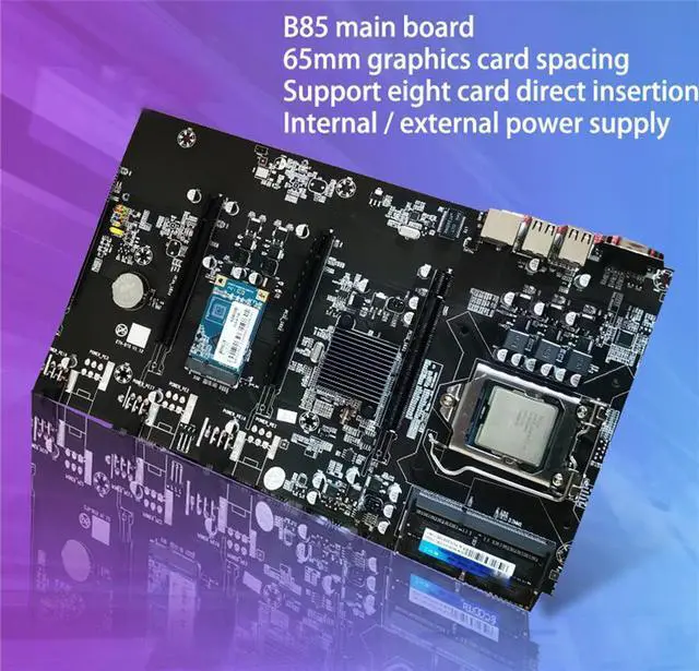 Alt view image 4 of 7 - Acaigel Mining Rig Frame 8 GPU Miner Case w/ 4 Fans and 4GB DDR3 Mining Motherboard