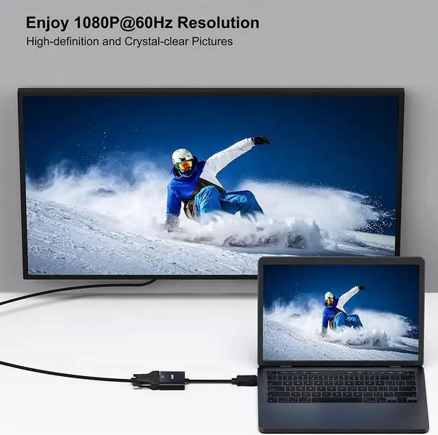 Alt view image 5 of 7 - DisplayPort to DVI Gold-Plated DP to DVI Adapter (Male to Female) Compatible for   HP and Other Brand