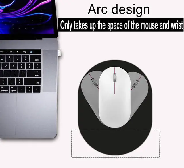Alt view image 2 of 6 - Small Mouse pad Portable Waterproof Non-Slip Rubber Bottom Suitable for Wireless Mouse Laptop Keyboard Tray for Both Men and Women Office Travel Black 5.5x7.5in