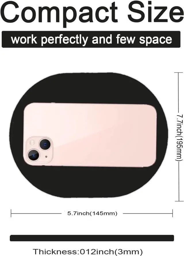 Alt view image 6 of 6 - Small Mouse pad Portable Waterproof Non-Slip Rubber Bottom Suitable for Wireless Mouse Laptop Keyboard Tray for Both Men and Women Office Travel Black 5.5x7.5in