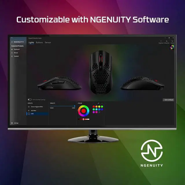 Alt view image 7 of 7 - HyperX Pulsefire Haste  Gaming Mouse, Ultra-Lightweight, 59g, Honeycomb Shell, Hex Design, RGB, HyperFlex USB Cable, Up to 16000 DPI, 6 Programmable Buttons,Black