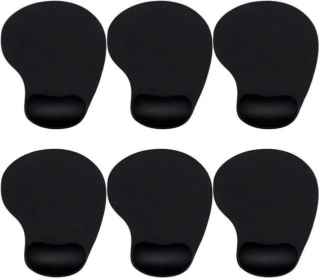 Main image of 6 Pieces Mouse Pad with Wrist Rest Gel Black Comfortable Computer Mouse Wrist Pad Gel for Laptop Gaming Desk Office
