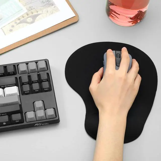 Alt view image 7 of 7 - 6 Pieces Mouse Pad with Wrist Rest Gel Black Comfortable Computer Mouse Wrist Pad Gel for Laptop Gaming Desk Office