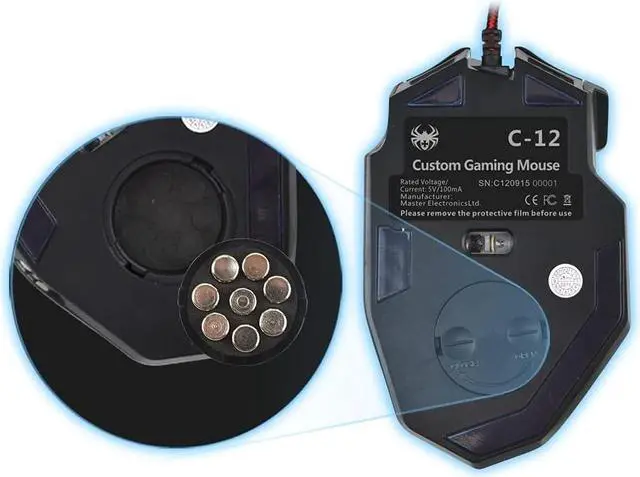 Alt view image 5 of 7 - 12 Programmable Buttons C12 Gaming Mouse, AFUNTA Laser Double-Speed Adjustment 8000DPI Mice Support 4 Level Switch