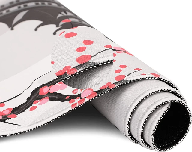 Alt view image 5 of 7 - XXL Large Gaming Laptop Anime Mouse Pad Japanese Cherry Blossom White Game pad Big Desk Pads PC Keyboard Waterproof and Non-Slip 31.06 x 11.8inches 3mm Thick Rubber Table Mat Tower