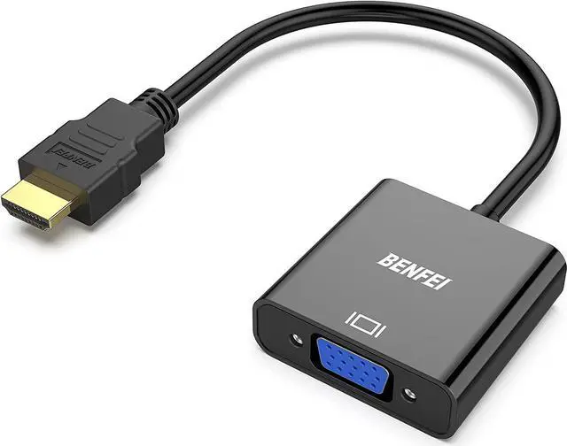 Main image of HDMI to VGA Gold-Plated HDMI to VGA Adapter (Male to Female) Compatible for Computer Desktop Laptop PC Monitor Projector HDTV Chromebook Raspberry Pi Roku Xbox and More - Black