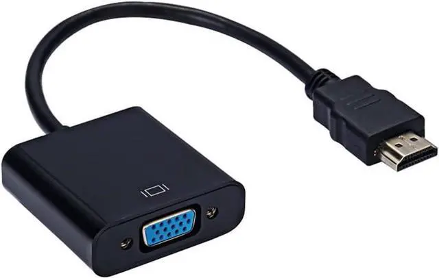 Main image of HDMI to VGA Adapter Gold-Plated HDMI to VGA Adapter Converter Full HD 1080P External Video Card Multi Monitor Adapter Desktop Laptop HDTV Monitor Projector- Black