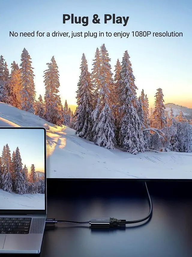 Alt view image 3 of 7 - Active HDMI to VGA Adapter with 3.5mm Audio Jack HDMI Male to VGA Female up to 1080P for PC Laptop Ultrabook Raspberry Pi Chromebook Black