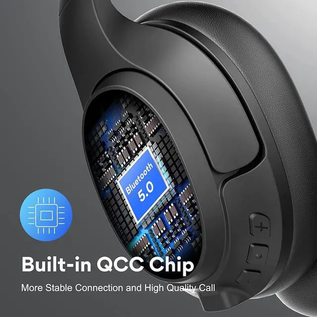 Alt view image 5 of 7 - Bluetooth Headsets with Microphone & USB Dongle, 30 Hours Talk Time & 33ft Range, AI Environmental Noise Cancelling Mic, Over-Ear Wireless Headphone for PC/Laptop/Computer/Home/Work/Office/Zoom