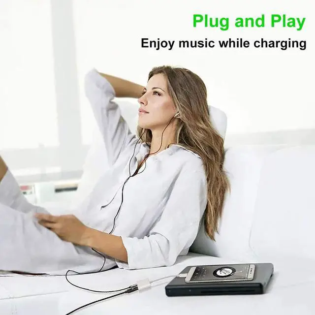 Alt view image 3 of 7 - 3 in 1 Headphone Adapter for iPhone Lightning to 3.5 mm Headphone Jack Adapter Lightning Audio & Charging Adapter Dongle Cable Splitter Compatible with iPhone 14 13 12 11 XS XR X 8 7 iPad