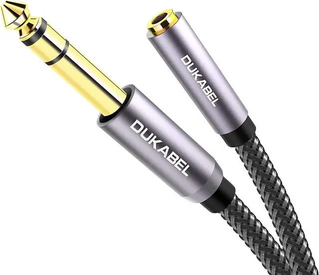 Main image of TopSeries Long 6.35mm (1/4 inch) to 3.5mm (1/8 inch) Headphone Jack Adapter -8ft (2.4m) 1/8 Female to 1/4 Male Extension Cable 3.5 to 6.35 for Mixer Guitar Piano Amplifier Speaker and More