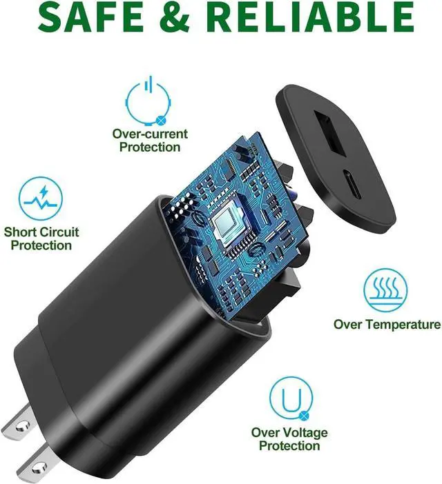 Alt view image 2 of 7 - Type C Charger,25W Super Fast Charger Dual Port USB C Wall Charger, Quick Charging Block Compatible with Samsung Galaxy S24/S23/S22/S22 Plus/S20/S21 Ultra Plus,Note 20/Tablet/Watch/Pixel 6 Pro/S8/S9