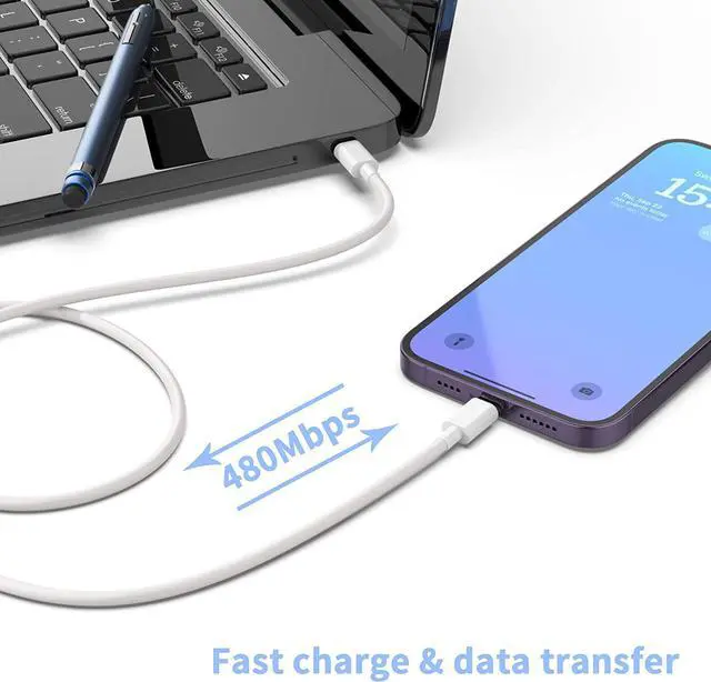 Alt view image 4 of 7 - USB C Fast Charger 3 Pack 20W USB-C Power Adapter with 3 Pack 6FT Type C to Lightning Cable for iPhone 14/13 Pro/13/12/12 Mini/12 Pro Max/11 Pro