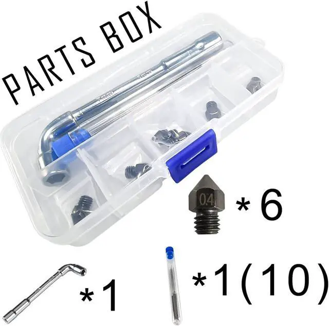Alt view image 6 of 7 - MK8 Nozzles Hardened Steel 3D Printer Extruders Nozzles 0.4mm/ 1.75 mm High Temperature Wear Resistant Compatible with DIY Tools and A Ten-Grid Parts Box for CR-8/ CR-10/ Ender 3/ Ender 3S /5/6