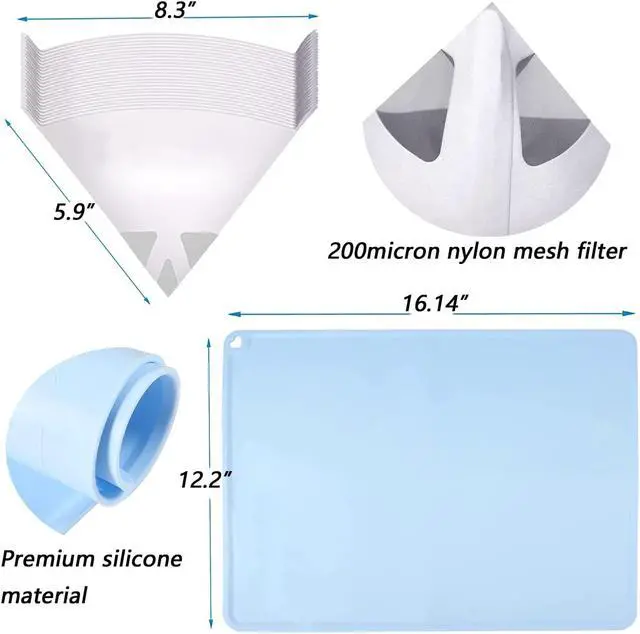 Alt view image 4 of 5 - LCD 3D Printer Accessories Resin Tool Kit Includes Stainless Steel Funnel, Resin Filter, Silicone Pad, Photosensitive Resin Bottle, Basic Tools for SLA/DLP Printing